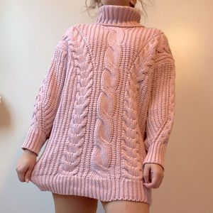 Pink sweater dress